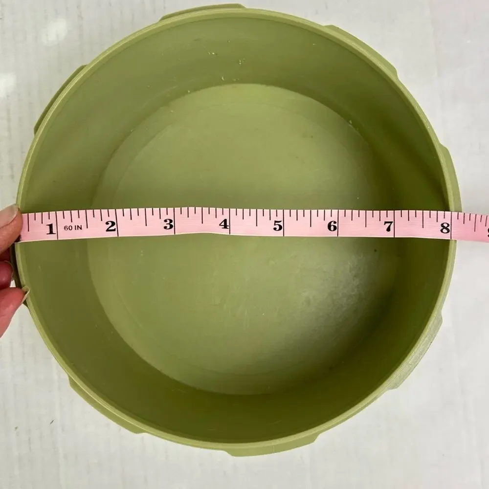 Vintage Tupperware Servalier #1204-8 Avocado Green Canister Storage Made in USA